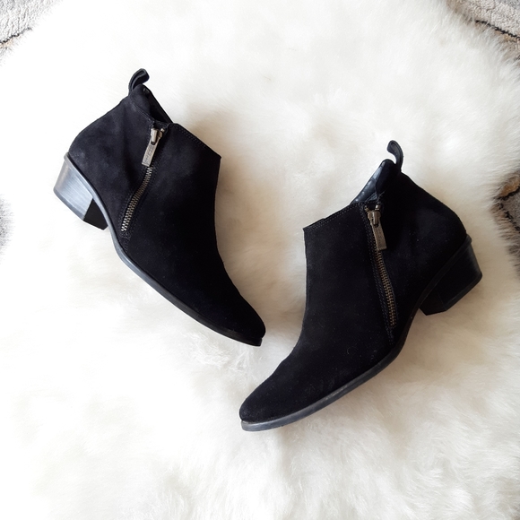 paul green black suede ankle boots